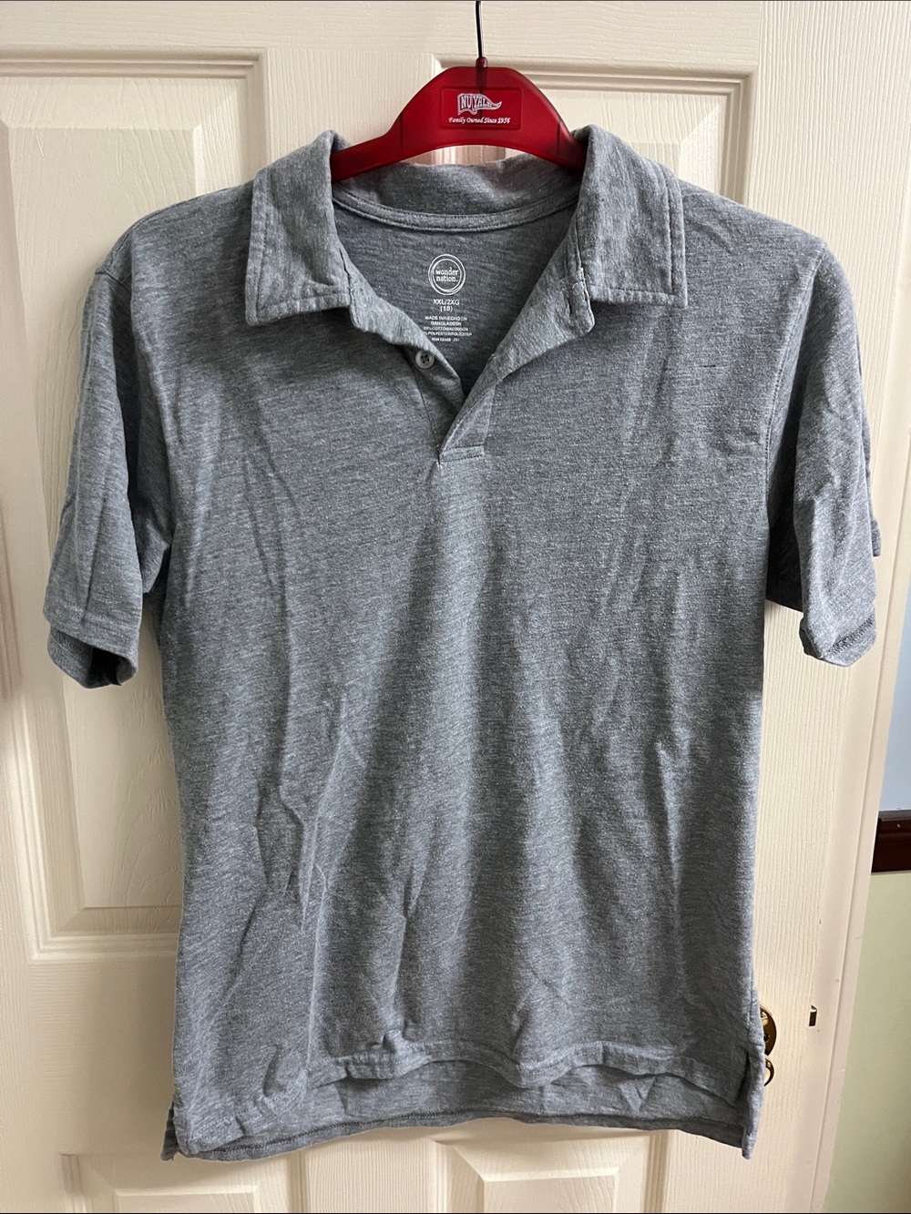 Wonder Nation boys grey polo XXL 18, excellent preowned condition